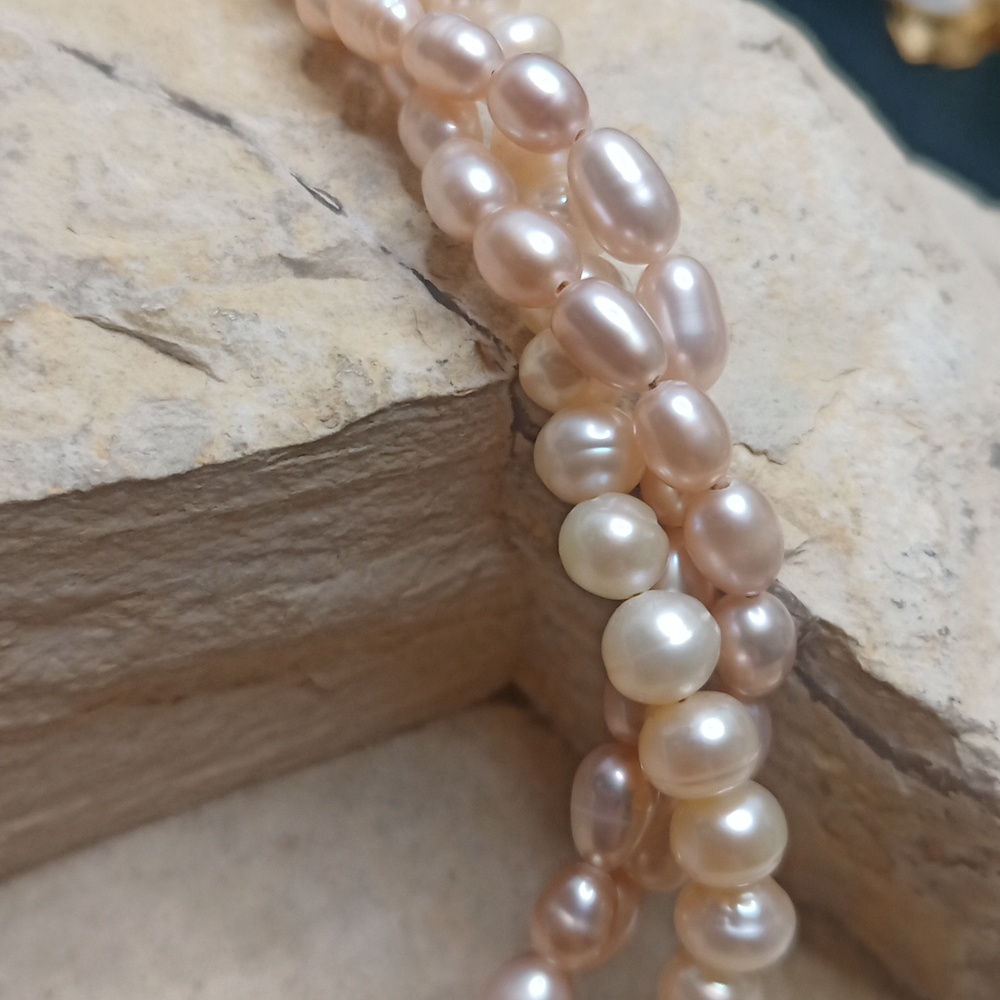 Natural Pearl Antique Paste Diamond Cut Glass & Ruby pendant Statement Necklace - Picture 5 of 10